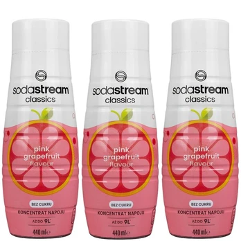 3x "SodaStream Pink Grejpfruit Zero" sirupas 440ml
