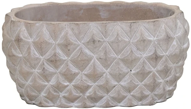 Mega Keraminis vazonas Gizeh, ovalus, smėlinis, 27x15 x 13(A) cm