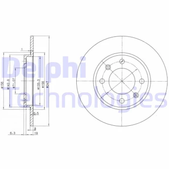 DELPHI BG2800 Brake Disc