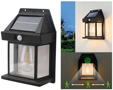 Solar LED garden lamp facade RC-K-1536 juodas