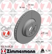 Stabdžių diskas ZIMMERMANN 150.3409.20 kaina