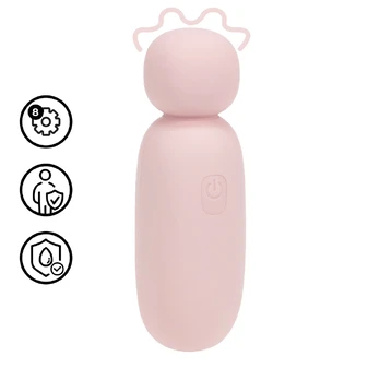 Mochi Mini Chunky Wand Vibrator Pink - 8-Function, Rechargeable, Silicone