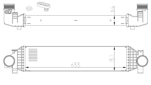 Tarpinis suslėgto oro aušintuvas, kompresorius NRF 309068