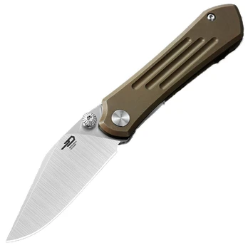 Bestech Knives Icarus Silver Blade/Brown Titanium Sulankstomas peilis