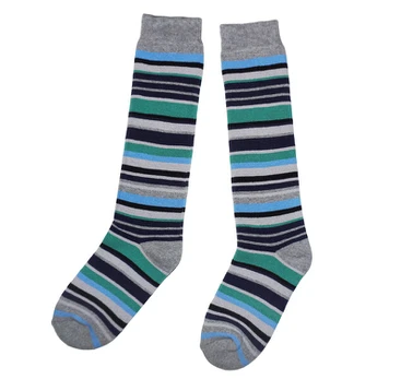 Pusilgės terminės kojinės vaikams stripe, pilkos