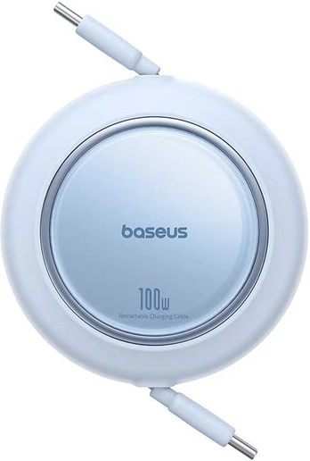 Kabelis USB C - USB C kištukai 100W 2m suvyniojamas Galaxy Mėlyna Free2Pull BASEUS