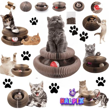 Interaktyvus žaislas katėms Halpix Magic Organ Cat Scratching Board, rudas