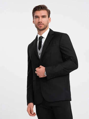 men's classic jacket with pillowcase pocket - juodas v4 om-blzb-0115