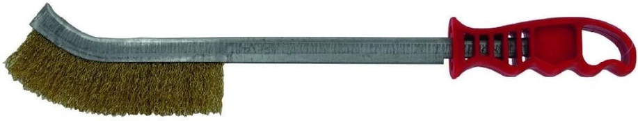 Tivoly Brass-plated steel wire brush with long plastikas handle, Ø0.3mm