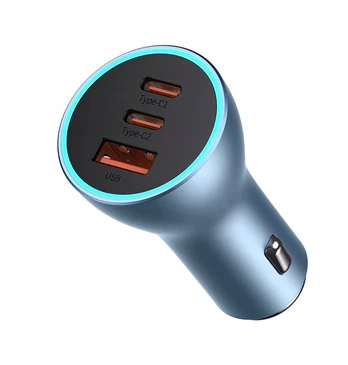 Greitas automobilinis įkroviklis Baseus Usb-a 2x Usb-c 65w Qc4.0 automobiliui