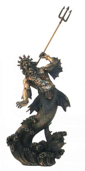 Poseidonas - jūros dievas (didesnė versija). Aukštis: 34cm.