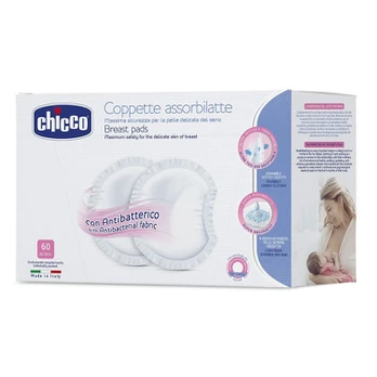 Chicco Antibakteriniai krūtų įklotai, 60 vnt.