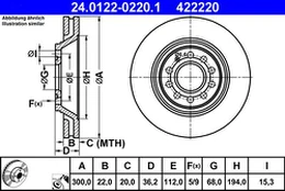 ATE 24.0122-0220.1 Brake Disc