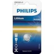 Battery Philips CR1220 Lithium 3 V (12.0 x 2.0) kaina