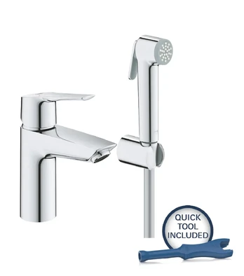 Grohe QuickFix Start – praustuvo maišytuvas su bidė dušu, chromas 23123003