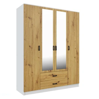 Spinta Mebelbos Kami 4d2s, 160x53,8x205,6 cm, balta/ruda