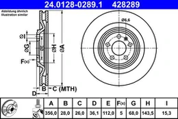 ATE 24.0128-0289.1 Brake Disc kaina