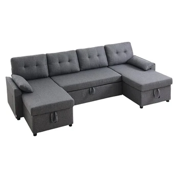 U formos 6 vietų miegamoji sofa pilka