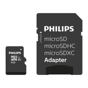 "Philips MicroSDHC" 8GB 10/UHS 1 klasės + adapteris kaina