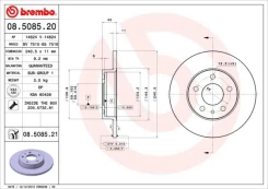 Stabdžių diskas BREMBO 08.5085.21 kaina