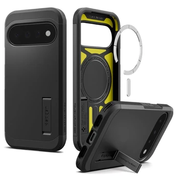 Juodas dėklas Google Pixel 11 telefonui "Spigen Tough Armor MAG Magsafe"