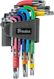 TORX raktų rinkinys Bradas TX 10-50 mm, multicolour / short, 9 vnt.