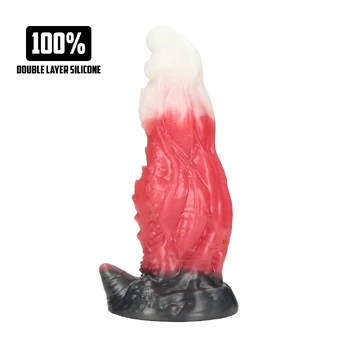 Fiction Cock Space Night Fiend Silicone Model Red/White Large