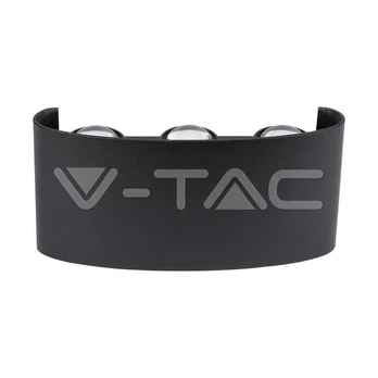 V-tac 5W LED sieninis šviestuvas, juodas, 3000K, IP65
