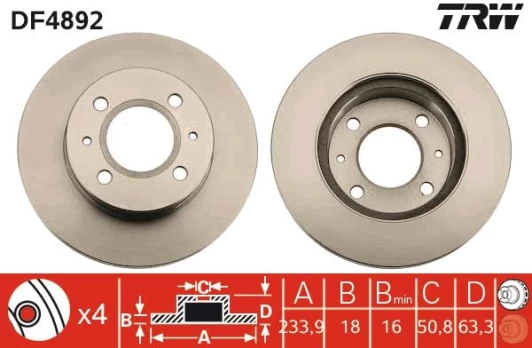 TRW DF4892 Brake Disc