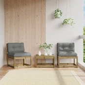 Sodo sofos dalys su pagalvėlėmis, 2vnt., 63,5x73x78cm, pušis kaina