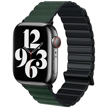 Beline dirželis Apple Watch Magnetic Pro 42|44|45|49mm juoda|žalias juodas|žalias box
