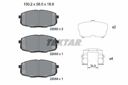 TEXTAR 2205203 Brake pad set