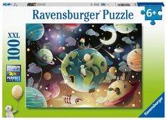 Puzzle 100 elements XXL Space playground kaina