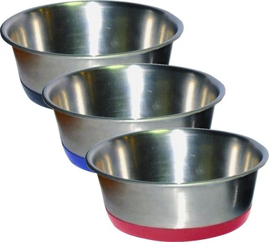 Metalinis dubenėlis šunims su guminiu padu 900 ml