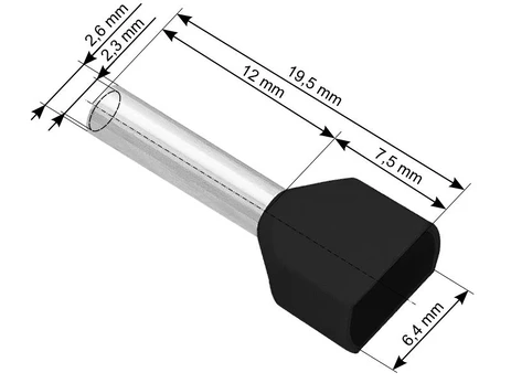 Blow Vamzdelio formos jungtys 2x1.5/12 100vnt - juoda