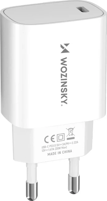 Wozinsky WGWCCW 20W USB-C wall charger - baltas