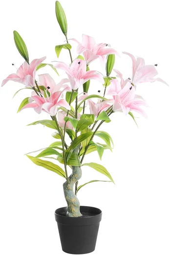 Beliani Dirbtinis augalas LILIARIUM 85 cm rožinis