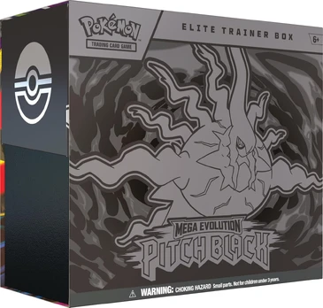 English Pokemon Pitch Juodas Mega Evolution Expansion Elite Trainer Card game case
