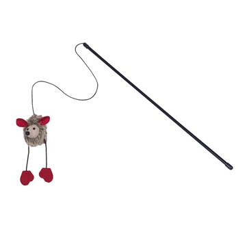 Nobby žaislas katei, lazdelė su pliušine pele, su garsu, 50 cm