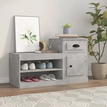 Spintelė batams, betono pilka, 100x42x60cm, apdirbta mediena