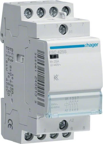 Hager Silent modulinis kontaktorius 25A 4Z 0R 230V AC (ESC425S)