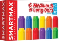 Konstruktorius Smartmax Build 6 Medium & 6 Long Bars 365660, plastikas kaina