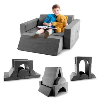 Bonideco Select Vaikiška modulinė sofa 105,5x101x48cm., tamsiai pilkos spalvos