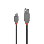 Kabelis USB Lindy USB-A - microUSB 1 m Pilka (36732) kaina