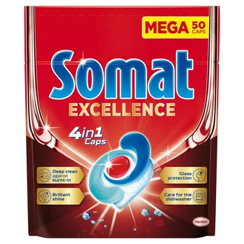 Indaplovių tabletės SOMAT EXCELLENCE 4 IN 1, 50 vnt.