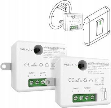 2x Maxcio Išmanusis Wifi Jungiklis Alexa Google Valdymui