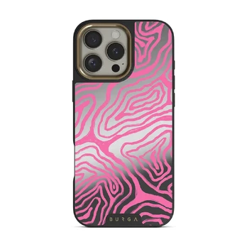 Pink Shores - iPhone 16 Pro Case, Elite Mirror (MagSafe) / Gold
