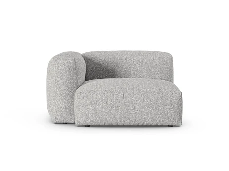 Boucle Modul Left, "Martina", 1 Seat, 120x120x75, Silver