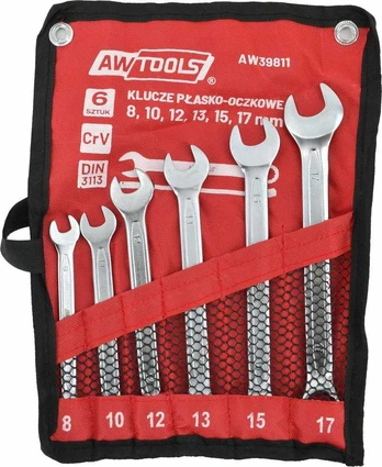 AW-Tools AWTools AW KLUCZ PŁASKO-OCZKOWY KPL. 6szt./8mm-17-mm