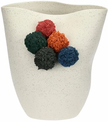 RITUALI DOMESTICI POMPOMPON Wazon - 28 x 25 cm, balta